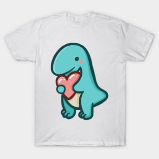 Cute T-Rex with heart, Love, Dino, Dinosaur T-Shirt